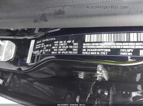 ZACNJDB15PPP29838 2023 JEEP RENEGADE Черный Вид подкапотного пространства