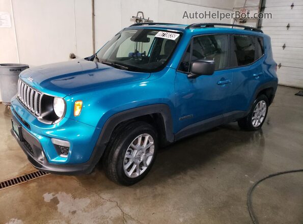 ZACNJDB19NPN56712 2022 JEEP RENEGADE Бирюзовый Передняя левая четверть
