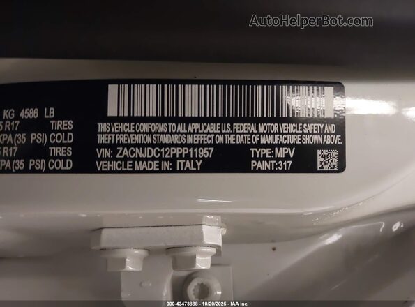 ZACNJDC12PPP11957 2023 JEEP RENEGADE White Widok komory silnika