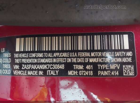 ZASPAKAN9K7C30848 2019 ALFA ROMEO STELVIO Красный Вид подкапотного пространства