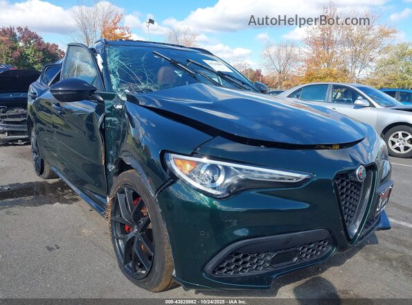 ZASPAKBN4M7D15730 2021 ALFA ROMEO STELVIO Зеленый Передняя правая четверть