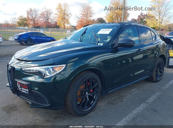 ZASPAKBN4M7D15730 2021 ALFA ROMEO STELVIO Зеленый Передняя левая четверть
