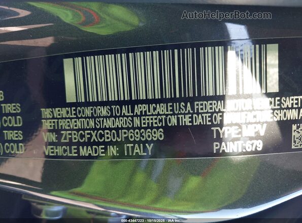 ZFBCFXCB0JP693696 2018 FIAT 500X Серый Вид подкапотного пространства