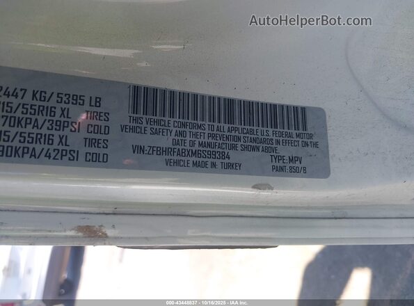 ZFBHRFABXM6S99384 2021 RAM PROMASTER CITY Белый Вид подкапотного пространства