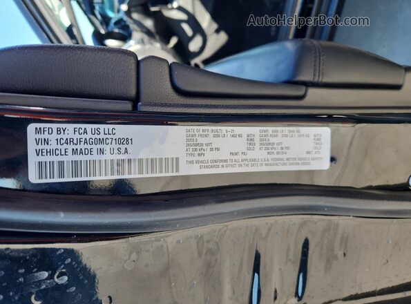 1C4RJFAG0MC710281 2021 JEEP GRAND Black Սալոնի 360 աստիճան տեսք