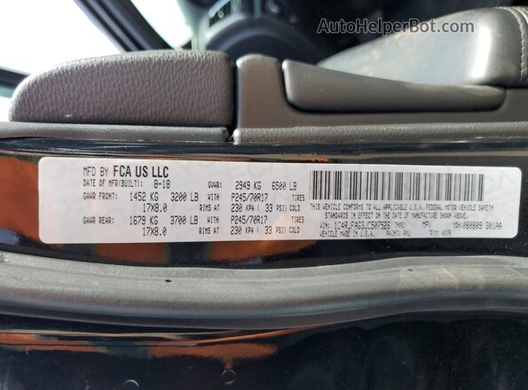 1C4RJFAG3JC507526 2018 JEEP GRAND Черный Вид наклейки с VIN-кодом