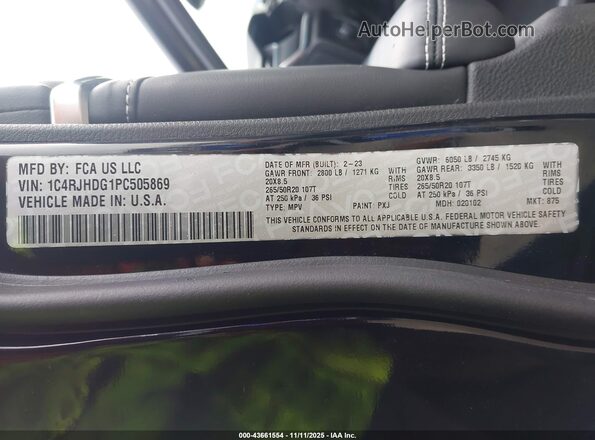 1C4RJHDG1PC505869 2023 JEEP GRAND CHEROKEE Черный Вид подкапотного пространства