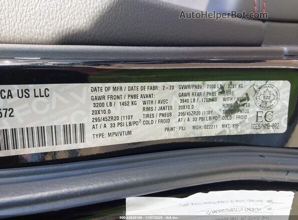 1C4SDJCT0PC583672 2023 DODGE DURANGO Black Widok komory silnika