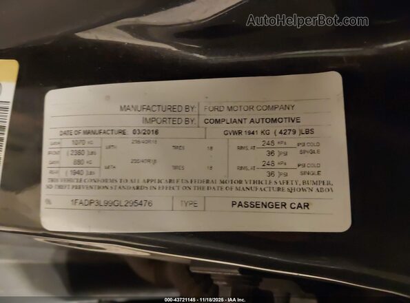 1FADP3L99GL295476 2016 FORD FOCUS ST Серый Вид подкапотного пространства