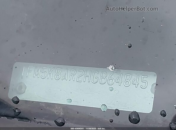 1FM5K8AR2HGB64845 2017 FORD UTILITY POLICE INTERCEPTOR Черный Вид подкапотного пространства