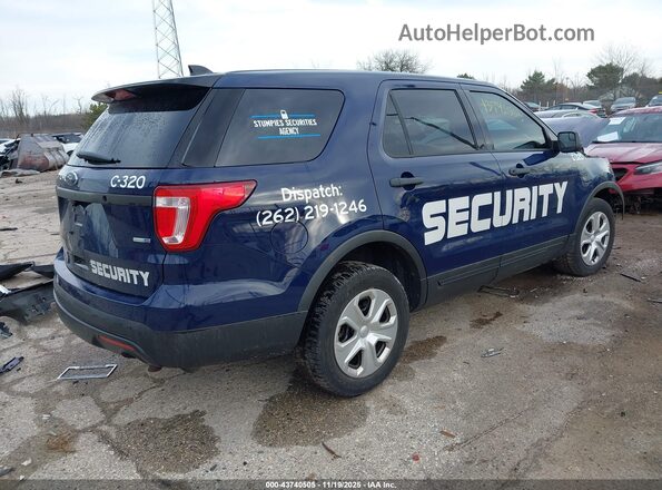 1FM5K8AR3GGA19215 2016 FORD UTILITY POLICE INTERCEPTOR Синий Задняя правая четверть
