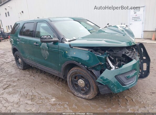 1FM5K8ARXJGC34470 2018 FORD POLICE INTERCEPTOR Зеленый Передняя правая четверть