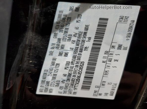 1FT7X2B66JEC85525 2018 FORD F250 Black Engine compartment view