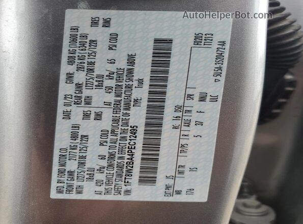 1FT8W2BA4PEC12495 2023 FORD F250 Silver Vista del compartimento del motor