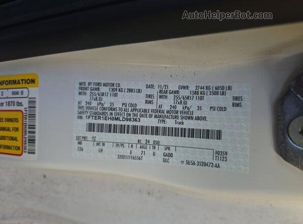 1FTER1EH0MLD98363 2021 FORD RANG  