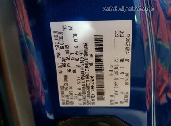 1FTEX1E86HKE32095 2017 FORD F150 Синий Вид подкапотного пространства