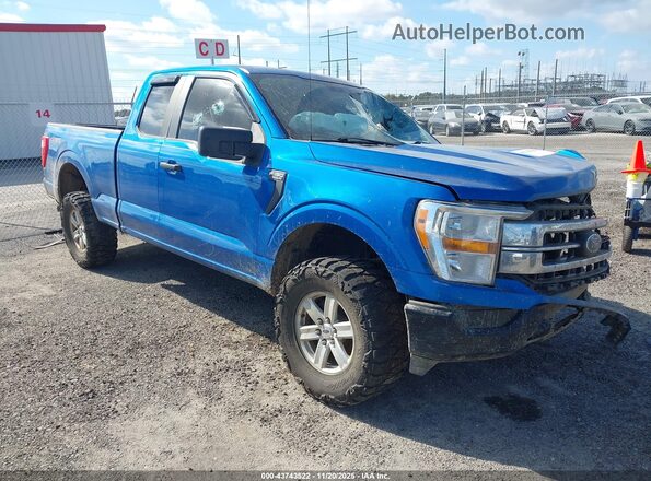 1FTFX1E5XMFA09727 2021 FORD F150 Blue Przód prawy