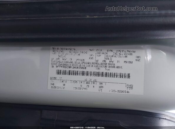 1FTYR2CM1JKA55808 2018 FORD TRANSIT-250 Белый Вид подкапотного пространства