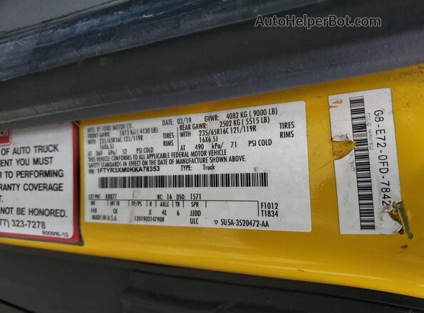 1FTYR3XM0KKA78353 2019 FORD TRANSIT-250  Вид щитка приборов