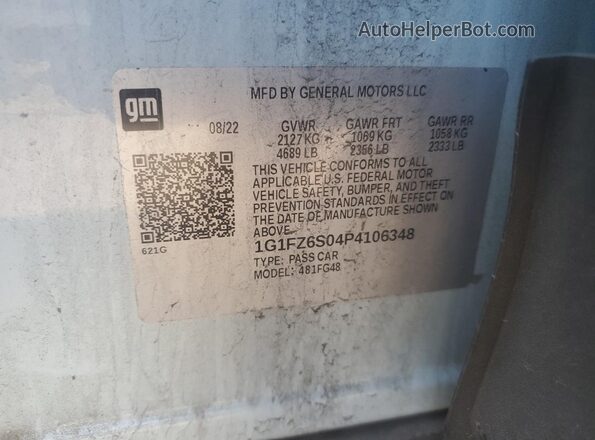 1G1FZ6S04P4106348 2023 CHEVROLET BOLT Синий Вид подкапотного пространства