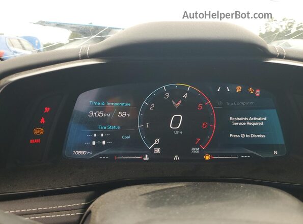 1G1YA2D40R5114730 2024 CHEVROLET CORVETTE Blue Instrument cluster view