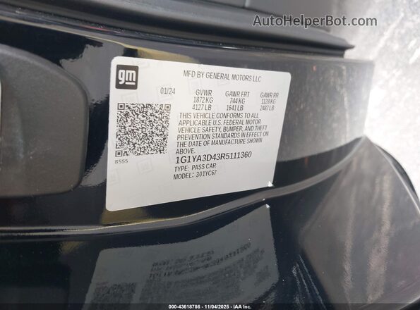 1G1YA3D43R5111360 2024 CHEVROLET CORVETTE Black Vista del compartimento del motor