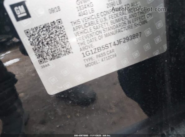 1G1ZB5ST4JF293897 2018 CHEVROLET MALIBU Black Vista del compartimento del motor
