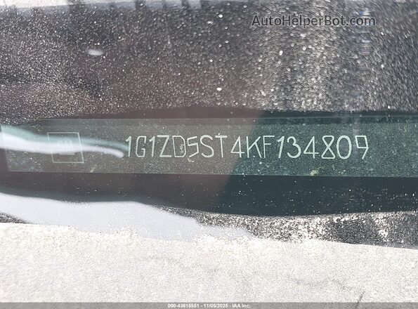1G1ZD5ST4KF134809 2019 CHEVROLET MALIBU Черный 