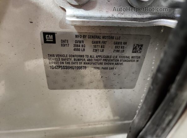 1G4ZP5SS6HU199876 2017 BUICK LACROSSE Серебряный Вид наклейки с VIN-кодом