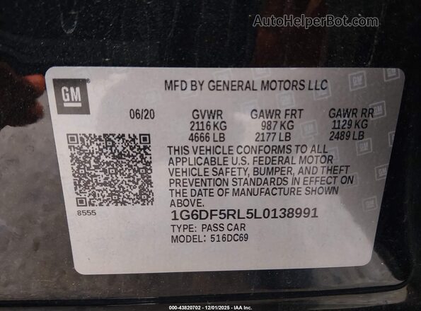 1G6DF5RL5L0138991 2020 CADILLAC CT4 Черный Вид подкапотного пространства