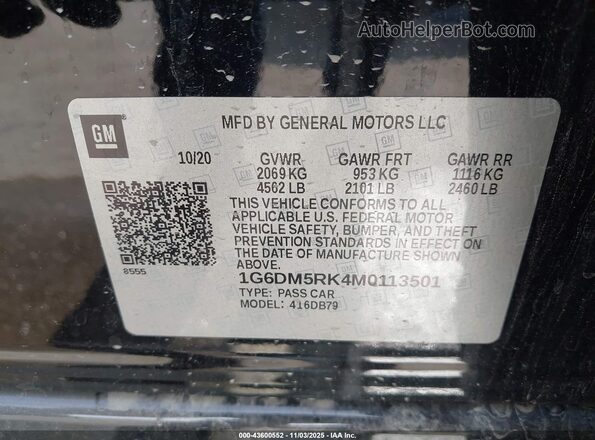 1G6DM5RK4M0113501 2021 CADILLAC CT5 Черный Вид подкапотного пространства