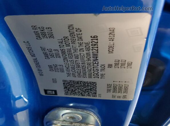 1GCGTCEN4M1219216 2021 CHEVROLET COLORADO Синий Вид подкапотного пространства