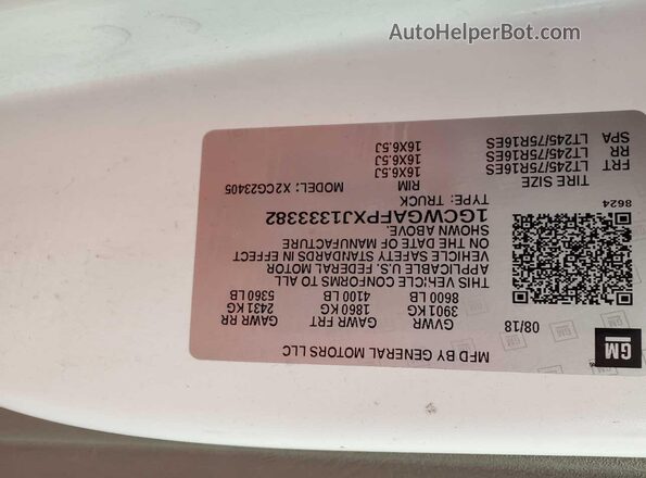 1GCWGAFPXJ1333382 2018 CHEVROLET EXPRESS  