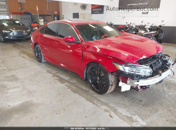 1HGCV2F33JA033499 2018 HONDA ACCORD Красный Передняя правая четверть