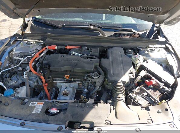 1HGCV3F1XMA013159 2021 HONDA ACCORD HYBRID Серебряный Вид сзади