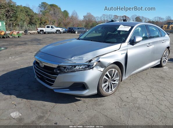 1HGCV3F1XMA013159 2021 HONDA ACCORD HYBRID Серебряный Передняя левая четверть
