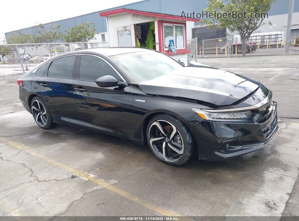 1HGCV3F22NA036302 2022 HONDA ACCORD HYBRID Черный Передняя правая четверть