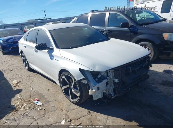 1HGCV3F29NA045286 2022 HONDA ACCORD HYBRID Белый Передняя правая четверть