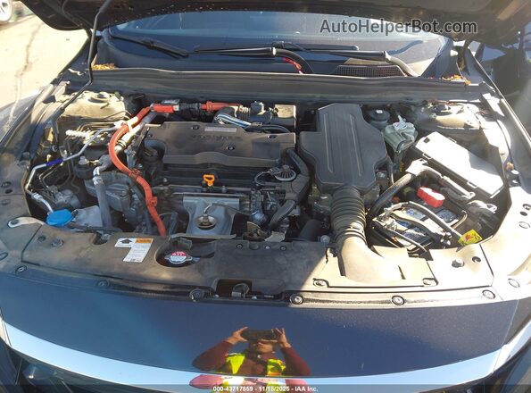 1HGCV3F42KA007637 2019 HONDA ACCORD HYBRID Black Rear view