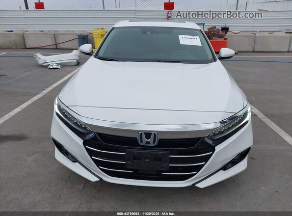 1HGCV3F43MA002630 2021 HONDA ACCORD HYBRID Белый Вид задней части салона