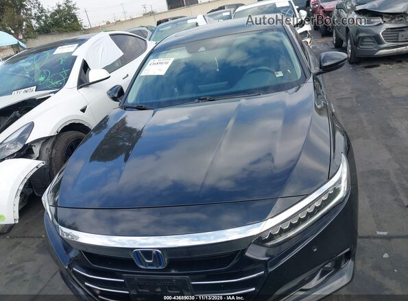 1HGCV3F51MA015143 2021 HONDA ACCORD HYBRID Черный Вид задней части салона