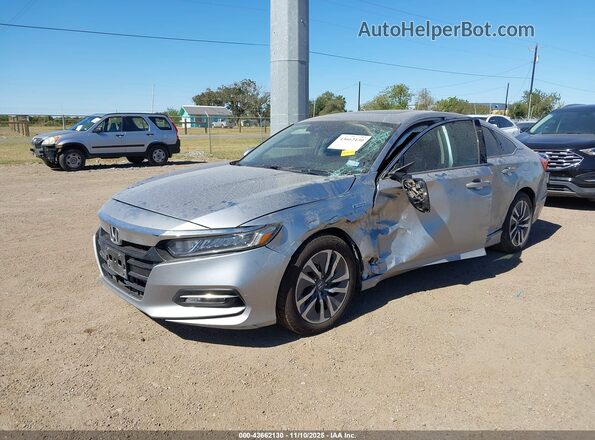 1HGCV3F52JA016376 2018 HONDA ACCORD HYBRID Серебряный Передняя левая четверть