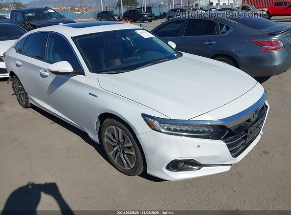 1HGCV3F52NA028341 2022 HONDA ACCORD HYBRID White Передня права чверть