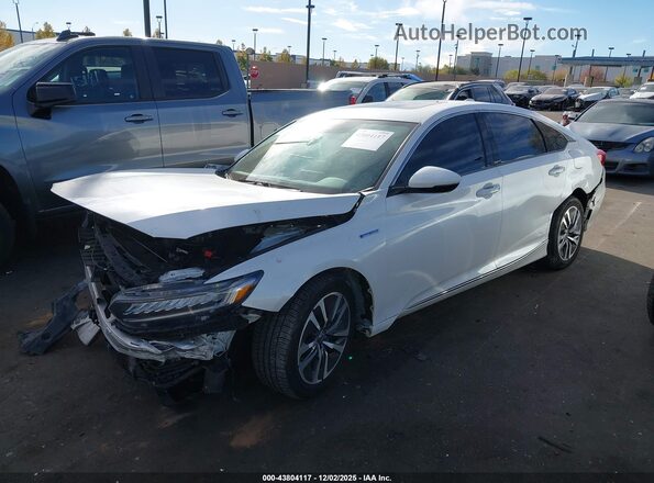 1HGCV3F55MA010186 2021 HONDA ACCORD HYBRID Белый Передняя левая четверть