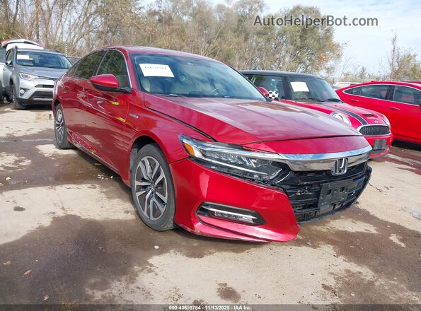 1HGCV3F56LA018215 2020 HONDA ACCORD HYBRID Красный Передняя правая четверть