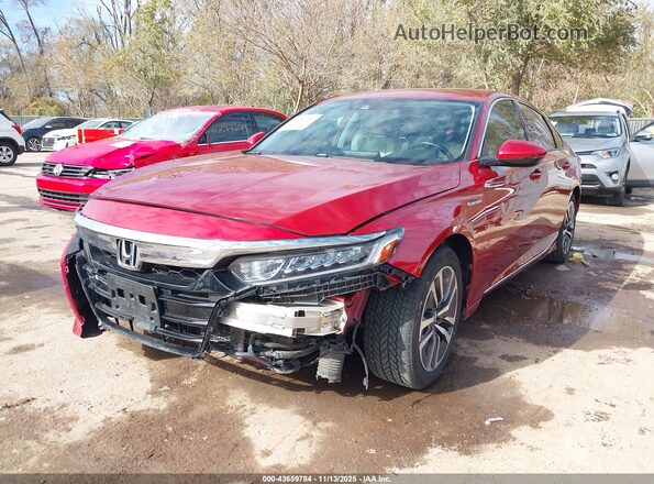 1HGCV3F56LA018215 2020 HONDA ACCORD HYBRID Красный Передняя левая четверть