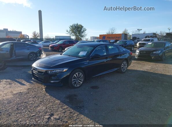 1HGCV3F58JA010100 2018 HONDA ACCORD HYBRID Черный Передняя левая четверть