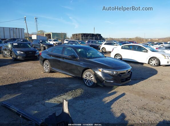 1HGCV3F58JA010100 2018 HONDA ACCORD HYBRID Черный Передняя правая четверть
