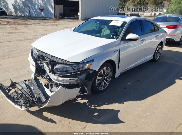 1HGCV3F90KA018535 2019 HONDA ACCORD HYBRID White წინა მარცხენა ხედი სამი მეოთხედიდან