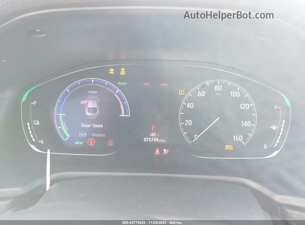 1HGCV3F90KA018535 2019 HONDA ACCORD HYBRID White უკანა სავარძლების ხედი